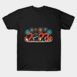 New Year's Countdown Bash, New Year, celebration, countdown, fireworks, party, joy, holiday, festive, clock, cheer T-Shirt